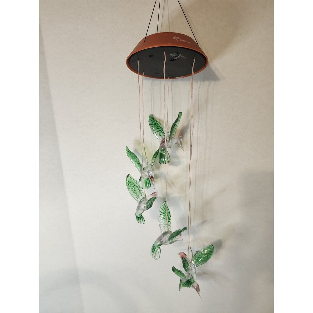 Solar Lights Outdoor, Hummingbird Solar LED Wind Chimes,Color Changing